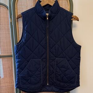 J. Crew Dark Blue Quilted Vest